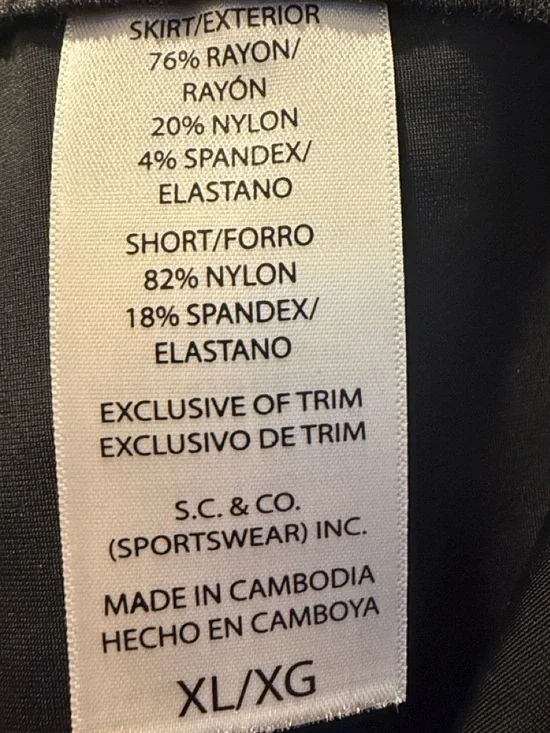 Black & White Floral Skort - Women's Summer Active Skort - Picture 5 of 10